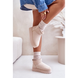 Botas de nieve con plataforma y forro de pelo para mujer, beige claro Xamella 4