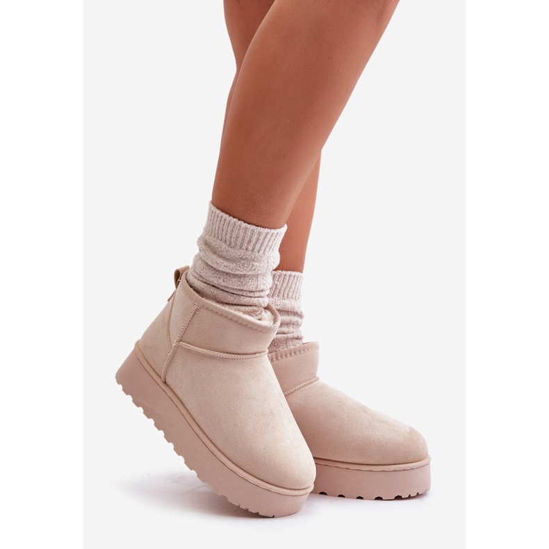 Botas de nieve con plataforma y forro de pelo para mujer, beige claro Xamella 1 Botas de nieve con plataforma y forro de pelo para mujer, beige claro Xamella 1