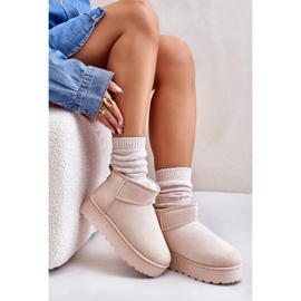 Botas de nieve con plataforma y forro de pelo para mujer, beige claro Xamella 5