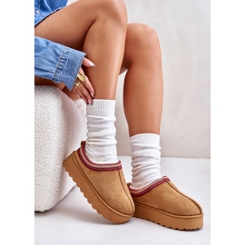 Botas de nieve con plataforma para mujer aisladas con piel Camel Remenia marrón 1