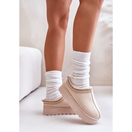 Botas de nieve para mujer con plataforma y forro de pelo, beige claro Remenia 5