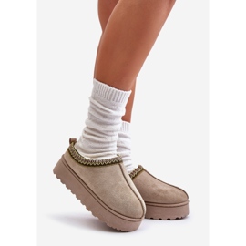 Botas de nieve con plataforma para mujer aisladas con pelo, verde, Remenia 1