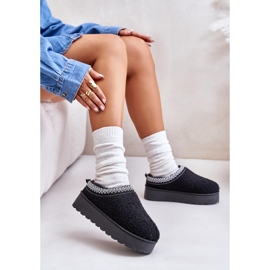 Botas De Nieve De Mujer Con Plataforma Y Bordado, Negro Tirisa 6
