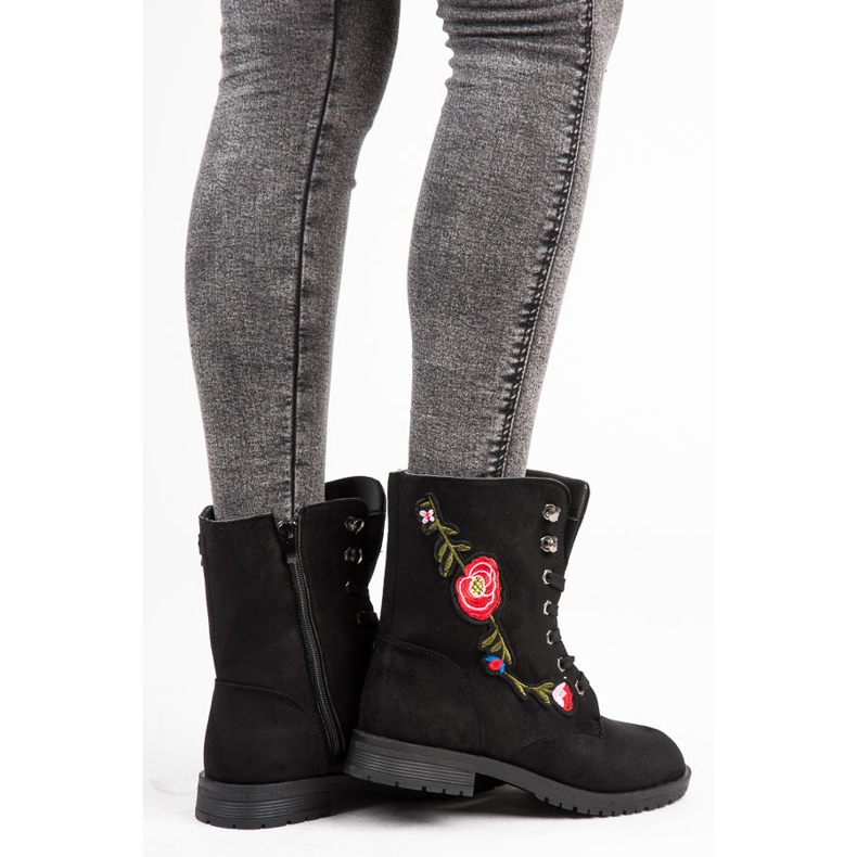 Sport Bolsos de ante bordados negro 2