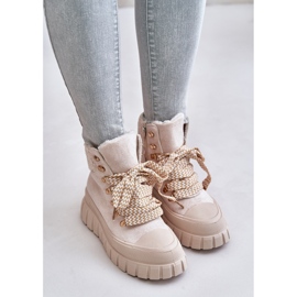Botas Trapper Aislantes para Mujer con Plataforma, Beige Alcyhen 7