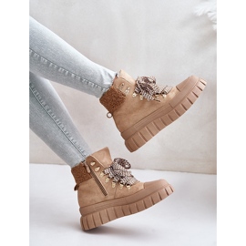 Botas Trapper Aislantes para Mujer con Plataforma, Marrón Alcyhen 9