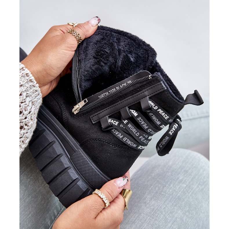 Botas De Mujer Con Plataforma Y Cordones Decorativos Negro Edidda 2 Botas De Mujer Con Plataforma Y Cordones Decorativos Negro Edidda 2