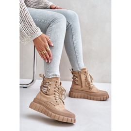 Botas De Mujer Marrones Con Plataforma Y Cordones Decorativos Edidda marrón 6