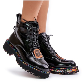 Botas Trapper Mujer Charol Con Cremallera Piel Artiker 55C0517 Negro 11