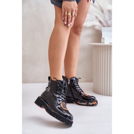 Botas Trapper Mujer Charol Con Cremallera Piel Artiker 55C0517 Negro 3
