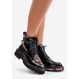 Botas Trapper Mujer Charol Con Cremallera Piel Artiker 55C0517 Negro 1