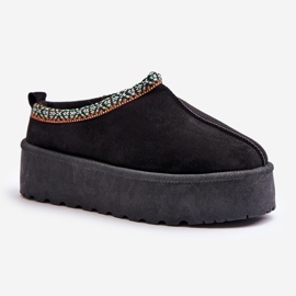 Pantuflas Mujer Plataforma Con Bordado, Negro Neroma 4