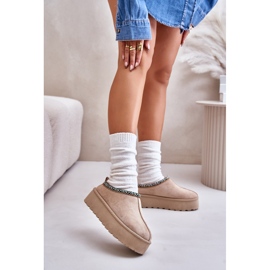 Pantuflas Mujer Plataforma Con Bordado, Beige Neroma 2 Pantuflas Mujer Plataforma Con Bordado, Beige Neroma 2