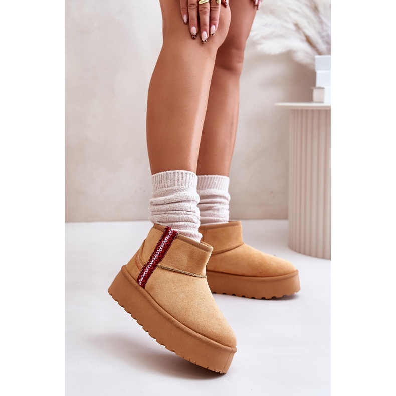 Botas de nieve con plataforma Lomessa camel con aislamiento para mujer beige 2 Botas de nieve con plataforma Lomessa camel con aislamiento para mujer beige 2
