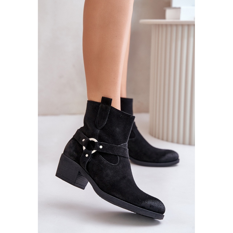 Zazoo 60477 Botines de tacón alto con aislamiento de ante, negro 2