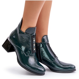 Zazoo 60504 Botines De Charol, Aislados, Verde Oscuro 10