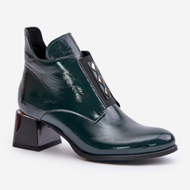 Zazoo 60504 Botines De Charol, Aislados, Verde Oscuro 4