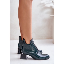 Zazoo 60504 Botines De Charol, Aislados, Verde Oscuro 5