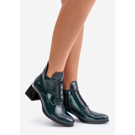 Zazoo 60504 Botines De Charol, Aislados, Verde Oscuro 1