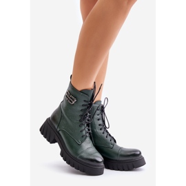 Zazoo 60486 Botas de trabajo de cuero con aislamiento, verde oscuro 1 Zazoo 60486 Botas de trabajo de cuero con aislamiento, verde oscuro 1