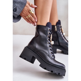 Botas Obrera Mujer Piel Con Mariposa Negra CheBello 4590 negro 7