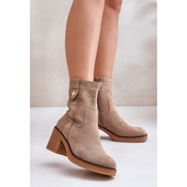 Botas de tacón alto aislantes de mujer beige Vailia 2
