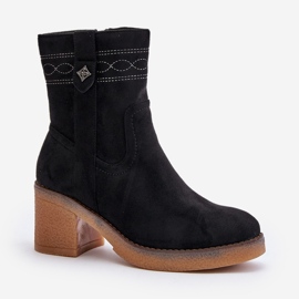 Botas cálidas de tacón alto para mujer Vailia negra negro 4