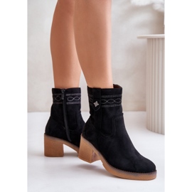 Botas cálidas de tacón alto para mujer Vailia negra negro 3