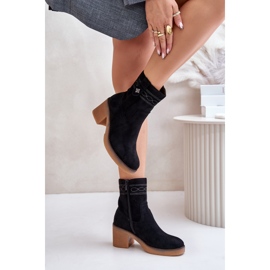 Botas cálidas de tacón alto para mujer Vailia negra negro 5