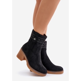 Botas cálidas de tacón alto para mujer Vailia negra negro 1