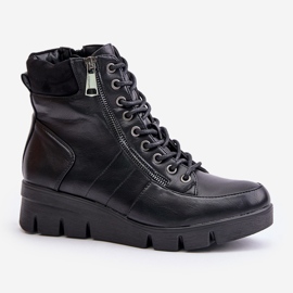 Botines de mujer ligeros y aislantes con plataforma y cuña, Negro Savindria 5