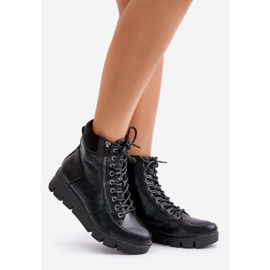 Botines de mujer ligeros y aislantes con plataforma y cuña, Negro Savindria 1