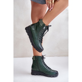 Botines de mujer ligeros y aislantes con plataforma y cuña, verde oscuro, Savindria 5