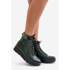 Botines de mujer ligeros y aislantes con plataforma y cuña, verde oscuro, Savindria 1