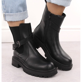 Botines de mujer de piel con hebilla negro Sergio Leone TR719-S 13