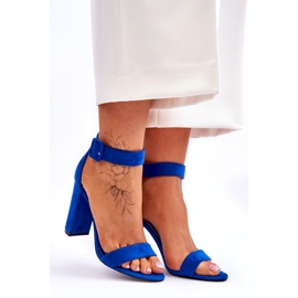 Tacones de mujer de gamuza para mujeres azul oscuro 5