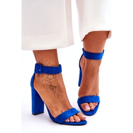 Tacones de mujer de gamuza para mujeres azul oscuro 1