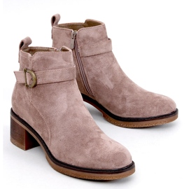 Duncans Botines caqui de tacón bajo beige 1
