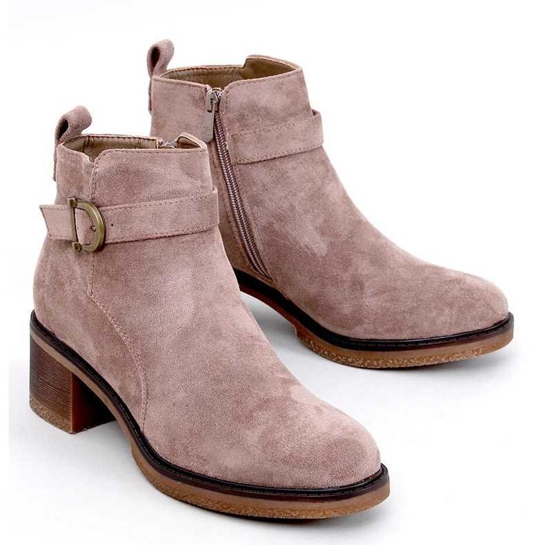 Duncans Botines caqui de tacón bajo beige 1 Duncans Botines caqui de tacón bajo beige 1