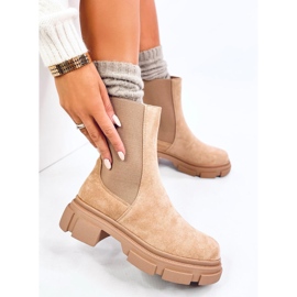 Botas Chelsea altas Magers caqui beige 5