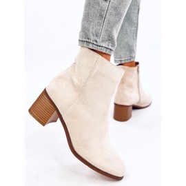 Botín tacón clásico Annie Beige 5
