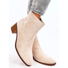 Botín tacón clásico Annie Beige 3