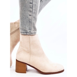 Botín tacón clásico Annie Beige 4