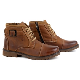 Olivier Zapatos de Invierno Hombre Botines con cordones 136GT marrón 3