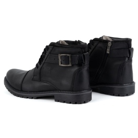 Olivier Zapatos de invierno para hombre Botines con cordones 136GT, negro 5