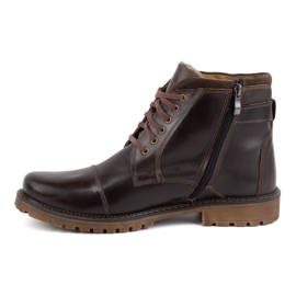 Olivier Zapatos de invierno para hombre Botines con cordones 136GT, marrón oscuro 1