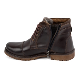 Olivier Zapatos de invierno para hombre Botines con cordones 136GT, marrón oscuro 4