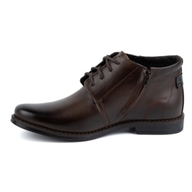 Botas de invierno de piel para hombre, marrón oscuro, 336LU - Olivier Shoes 1