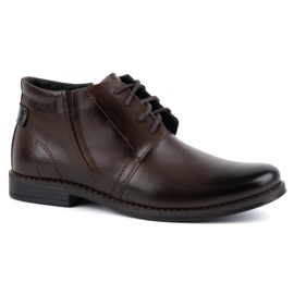 Botas de invierno de piel para hombre, marrón oscuro, 336LU - Olivier Shoes 2