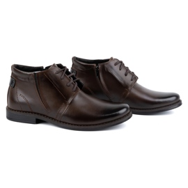 Botas de invierno de piel para hombre, marrón oscuro, 336LU - Olivier Shoes 3